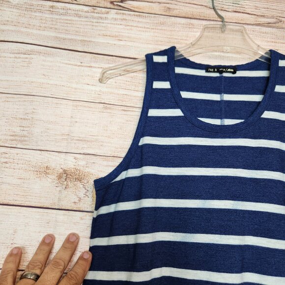 Rag & Bone Jean Blue White Striped Women's Tank Top Small Comfy 100% Cotton - Picture 2 of 12